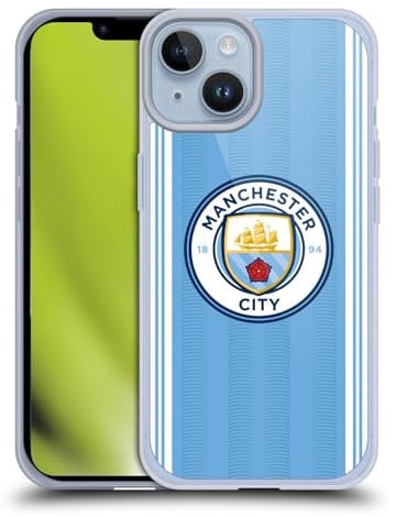 Head Case Designs Officially Licensed Manchester City Man City FC Home 2023/24 Badge Kit Soft Gel Case Compatible With Apple iPhone 14