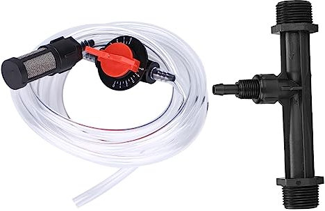 KOSDFOGE Inyector de Fertilizante, Kit de Dispositivo Venturi de Riego de Jardín, Inyector de Fertilizante G3/4, con Tubo de Agua de Filtro de Interruptor
