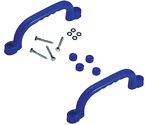MERIGLARE 2 Stück Spielplatzgriff Kinder Haltegriff Klettergriff Stangengriff mit Sicherer Befestigung Und Angenehmem Handgefühl für Spielzimmer Gartenhaus Baum, Blau
