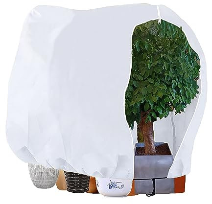 LINSOCLE Winterschutz für Pflanzen, 250 x 360cm Frostschutz Pflanzenabdeckung, Winter Pflanzenschutzsack für Olivenbaum Palmen kübelpflanzen, mit Reißverschluss, Atmungsaktiv - Reißfest