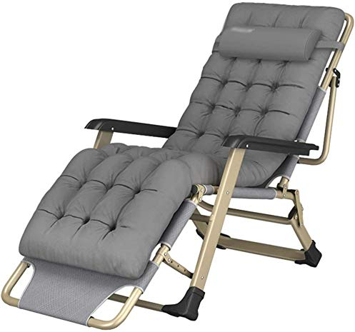 BUJOG Outdoor Gartenstuhl Klappbar Freizeitliege Gartenstühle Liegestuhl Entspannungsliege Mit Kissen Für Camping, Strand, Pool Liegestuhl, Campingstuhl Max. 250 kg