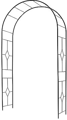 Arche de Jardin Vitrail en Tube Rond de 16 mm - 130x40x250 cm - Noir - Made in France