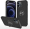 EYZUTAK Case for iPhone 12 Pro Max 6.7 inch, 360 Degree Rotation Magnetic Metal Finger Ring Holder Magnet Car Holder Inner Silicone with Camera Protection Glossy Anti-drop Hard Cover - Black