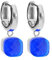 Qudo Firenze Creolen silber Ohrringe Edelstahl mit farbigen Glaskristallen (lapis)