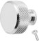 Decoranddecor Amelia Knurled 35mm Round Kitchen Cabinet Furniture Knobs Aluminium Polished Chrome