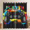 SMchwbc Gaming Vorhänge Game Fenstervorhang Schlafzimmer 100x140cm Gamer Blickdicht Vorhnge Wasserdichter Stoff Gaming Vorhang 2 Set Blickdicht (2,100 x 140 cm(2X50X140cm))