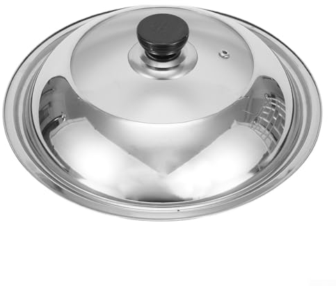 Zoegneer Edelstahl-Wok-Deckel für Bratpfannen verhindert Ölspritzer, effiziente Dampfregelung, Pfannendeckel, Gemüsedeckel (28 cm)