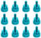 sourcing map 12pcs M4x8mm Knurled Thumb Screw Computer Case Threaded Hand Tighten Screws Aluminum Alloy for PC Case, Sky Blue
