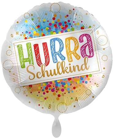 NEU Folienballon - Hurra Schulkind - ca. 45cm Durchmesser