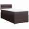 vidaXL Boxspringbett, Einzelbett mit Matratze Matratzenauflage, Bettgestell mit Kopfteil, Polsterbett Bett für Schlafzimmer, Dunkelbraun 80x200cm Stoff