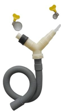 DEYIN Adaptador de drenaje en T Accesorio de tubería de drenaje for desagüe de lavadora y secadora con manguera de drenaje extendida(Hose length-0.5m)