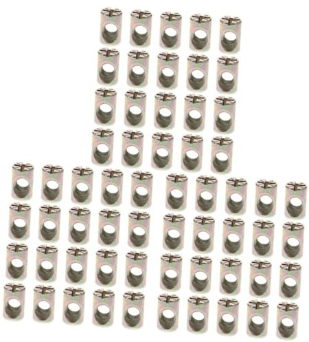 BUGUUYO 60 Stk Laufmutter Fassmutter Für Betten Schlitzmutter Geschlitzte Laufmuttern Dübel Geschlitzte Möbelmutter Nuss Lkw-nüsse Fassmutter Für Krippe Kreuz Möbelmutter Zinklegierung