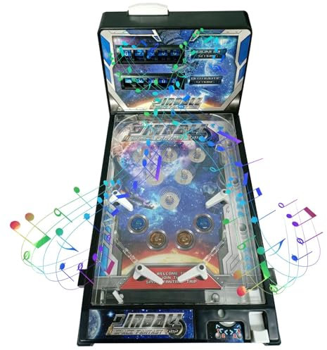 VOIRDA Retro Flipper Adventskalender für Kinder ab 8 270 * 420 * 245mm Elektronischer Mini Pinball mit Licht und Musik Tischspiel Geschenkidee für Männer Frauen