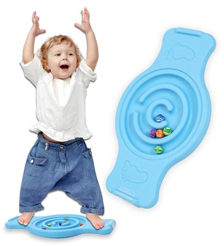 Siairo Balance Board Kinder, Wobble Rocker Balance Board mit 5 Mini-Kugeln und Labyrinth, Montessori Balance Wippe, Belastung 220 Pfun, Sensory Trainiert Gleichgewicht & Koordination