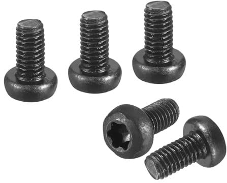 DTGN M2.5x6mm Pan Head Torx Security Screw - 50Pack - Good for Machinery - Carbon Steel Button Head Torx Bolt Star Drive Security Fasteners - Black