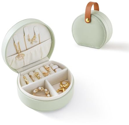Thapncow Joyero Viaje, Joyero Pequeño, joyero de viaje organizador para mujeres, Cajas Pequeño para Joyas para Anillos, Pendientes, Collares, Pulseras, Aretes