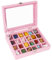 Dmnnlp 24 Gitter-Vitrine, Samt-Rock-Sammelbox mit transparentem Deckel, Aufbewahrungsbox für kleine Edelsteine, fossilen Kristallsteinen, Ringe, Ohrringe, Charms, Sammlerstücke (Rosa)