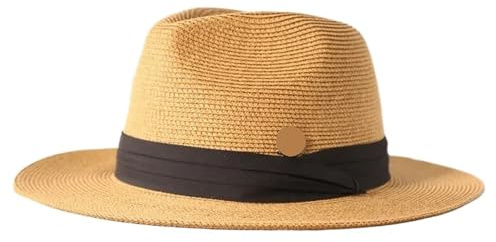 AMENGJ Strohhut Herren 64 cm Sonnenhüte for Männer und Frauen, breite Krempe, Strand-Strohhut, großer Kopf, Übergröße(Color 5,XL 61-64cm)