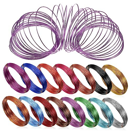 OSALADI 15 Hilo de Aluminio para Manualidades de Alambre Flexible para Joyería Bisutería y Proyectos Diy