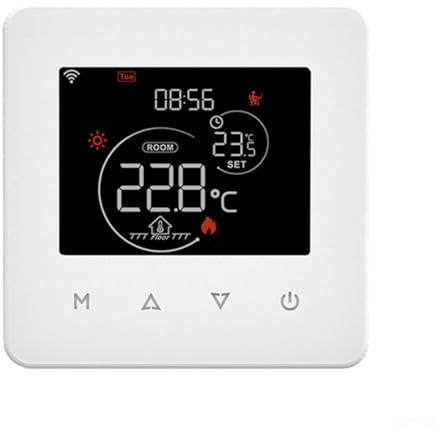 Bebykilemi Thermostat WiFi MOES pour et pour commande vocale Alexa, thermostat d'ambiance programmable avec écran LCD pour chaudière à gaz électrique et chauffage au sol (chauffage de l'eau)
