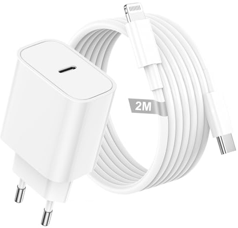 USB C Ladegerät und iPhone Ladekabel, 30W Stecker USB C Schnellladestecker mit 2m USB c auf Lightning Kabel Type C Schnellladegerät Handy Netzteil Stecker für iPhone 14/13/12/11/Pro Max/SE/X/8/7,iPad