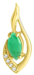 Fascination by Ellen K. Damen Anhänger 585/- Gold 1,7cm Glänzend Smaragd gelb 341340008-7