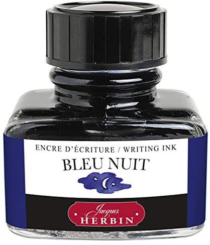 Jacques Herbin 13019T - Un bote de 30 ml de tinta para estilográficas y rollerball, Azul noche
