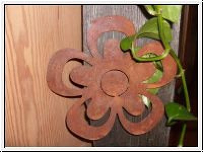 Rostikal Edelrost Gartendeko Vintage Blume 12 cm Hängedeko Fenster und Garten Dekoration Rost