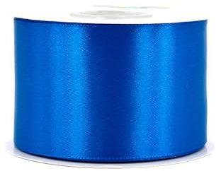 Satinband 50mm x 25m Rolle - FARBAUSWAHL in 3/6/12/18/25/38/50/75/100mm - farbecht & waschbar - Schleifenband für Hochzeit - Geschenkband zum Verpacken Dekorieren Basteln - Blau 352