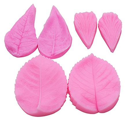 Kootips Blattform, 3 Stück/Set, Silikon-Blatt, Blütenblatt, Veiner, Zucker, Bastelwerkzeuge, Fondant und Gummipaste, Form