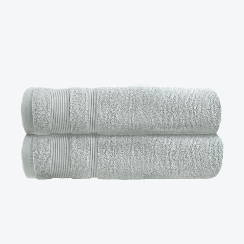 Allure Zero Twist Bath Towel Set for Bathroom, Pack of 2, 70 x 120cm, 100% Egyptian Cotton (Dove Grey)