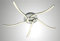 Trango 5-flammig Modern LED Deckenleuchte, Deckenlampe, LED Wohnzimmerlampe Badleuchte TG3161 incl. 5x LED Module 3000K warmweiß - Gesamt Lichtleistung 2100 Lumen Deckenstrahler Strahler
