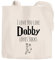 Jutebeutel I love you like Dobby loves socks Geschenk Liebe Moonworks, 2 lange Henkel, Dobby Natur