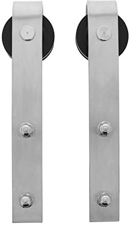 INTERSTEEL - 2-teiliges Laufrollen-Set Basic Edelstahl gebürstet - Schiebetürrollen für Schiebetüren, Innentüren und Wandschränke - 290 mm