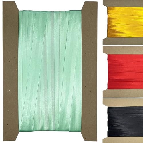 Roban Fashion 10m Satin Schrägband zum Nähen gefalzt 40mm breit Mint