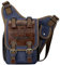 S-ZONE Herren Schultertasche Vintage Canvas PU Leder Crossbody Sling bag Brusttasche Military Sporttasche Multipurpose Rucksack für Reise Wandern Schule Freizeit
