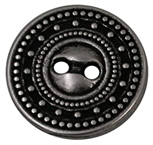 10 Stück 2 Loch silber mit schwarz Knöpfe aus Metall 11mm, 15mm, 18mm, oder 20mm (18mm)