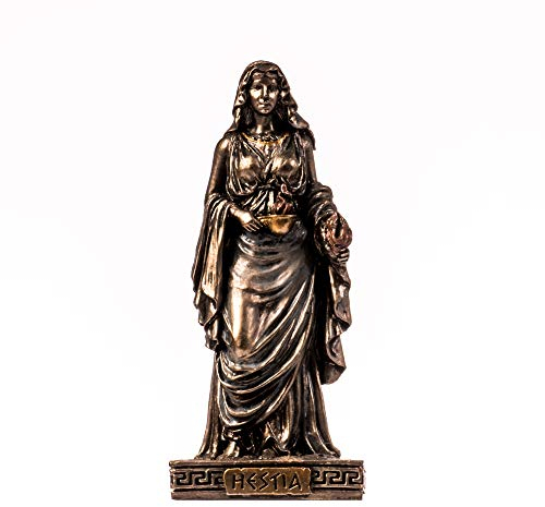 Hestia Göttin des Herdes, des Hauses, der Familie und des Staates Miniatur Kaltguss Bronze Statue 8.5cm