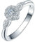 Daesar Trauring 18 Karat Weißgold Damen, Rund Brillant Diamant 0.15ct Solitärring Verlobungsring Weißgold Eheringe Nickelfrei Gr. 50 (15.9)