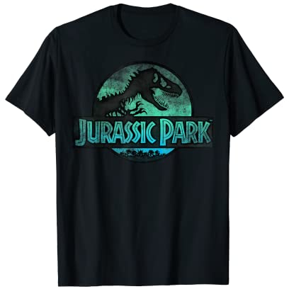 Jurassic Park Turquoise Safari Circle Logo T-Shirt