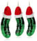 com-four® 3X Glas Christbaumschmuck als Gurke 11 cm - Weihnachtsgurke aus Glas mit Stoffmütze - Weihnachtsbaum Anhänger in grün für eine Festliche Weihnachtsdekoration (Gurke mit Mütze - 3 Stück)