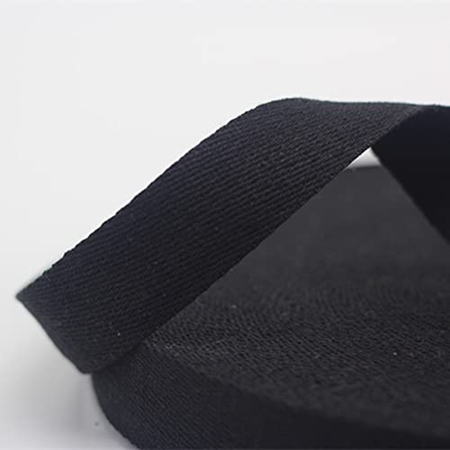 Duories 10 Yards Nähtechnik Köperband Baumwoll Schrägband Textilband Baumwoll Gurtband Nahtband für Taschen,Umhängetaschen,Handtaschen,Basteln Nähen DIY Handwerk,15 Farben und 5 breites(Schwarz,38mm)