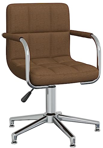 vidaXL Esszimmerstuhl Drehbar Braun Stoff