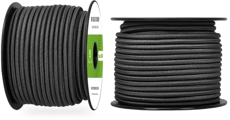 Abma Cord Gummiseil Expanderseil 5mm 30M Gummischnur UV Beständig Planenseil 100% Dehnung Spannseil für Plane, Anhängerplane, Sonnensegel, Zelte, Banner - Schwarz
