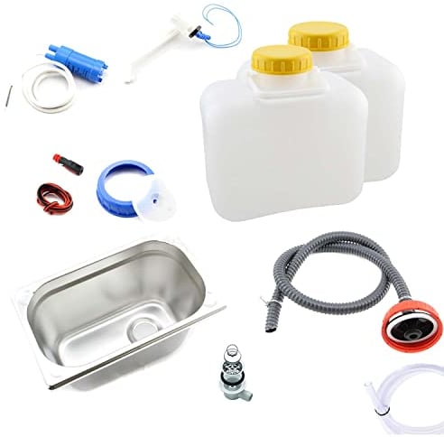 Wasserversorgungs Set1 Komplettset Camping Wohnwagen Imbiss Garten Miniküche (Becken 354x325)