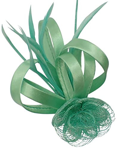 Topkids Accessories Mini bibi à cheveux - Petite pince à cheveux - Pince à cheveux - Pour mariage - Chapeau royal Ascot - Corsage de mariage sur pince et broche - Pour femmes, filles (menthe)