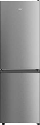 Haier HDW1618DNPK Freestanding Fridge Freezer, 2 doors, 341L Total Capacity, 60cm Wide, Silver [Energy Class D]