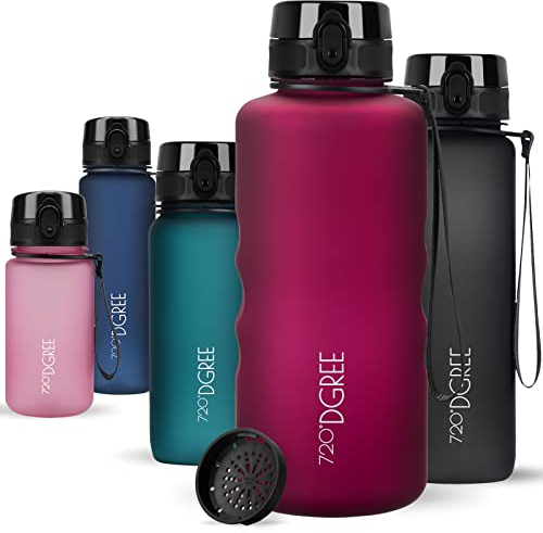 720°DGREE Botella Agua 2 Litros “uberBottle“ - Tamiz-Fruta, softTouch - Sin BPA, Prueba de Fuga, Reutilizable, Antigoteo - XXL Cantimplora, Water Bottle ideal para Fitness, Gimnasio, Deporte, Outdoor