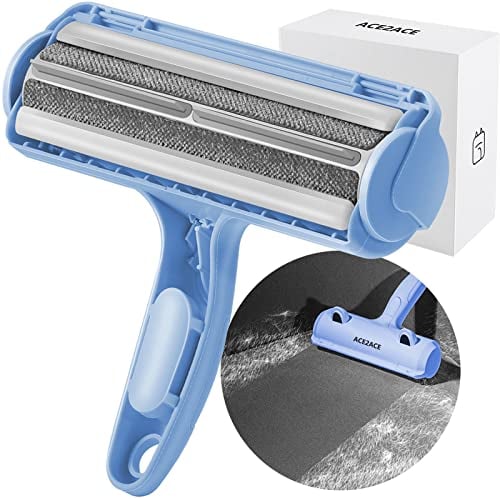 ACE2ACE Pet Hair Remover, Reusable Lint Roller Furniture Remover, Animal Hair Removal Brush for Dogs and Cats, Easy to Clean Pet Fur from Sofa, Carpet, Furniture, Bedding, blue