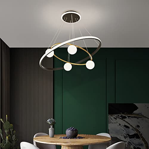 Dimmbar Esszimmerlamp Schwarz Gold Pendelleuchte LED Ø70 Rund Hängelamp Wohnzimmerlamp Pendellamp mit Fernbedienung Hängeleuchte Höhenverstellbar Büro Modern Weiß Glaskugel Dekorativ Decke Beleuchtung